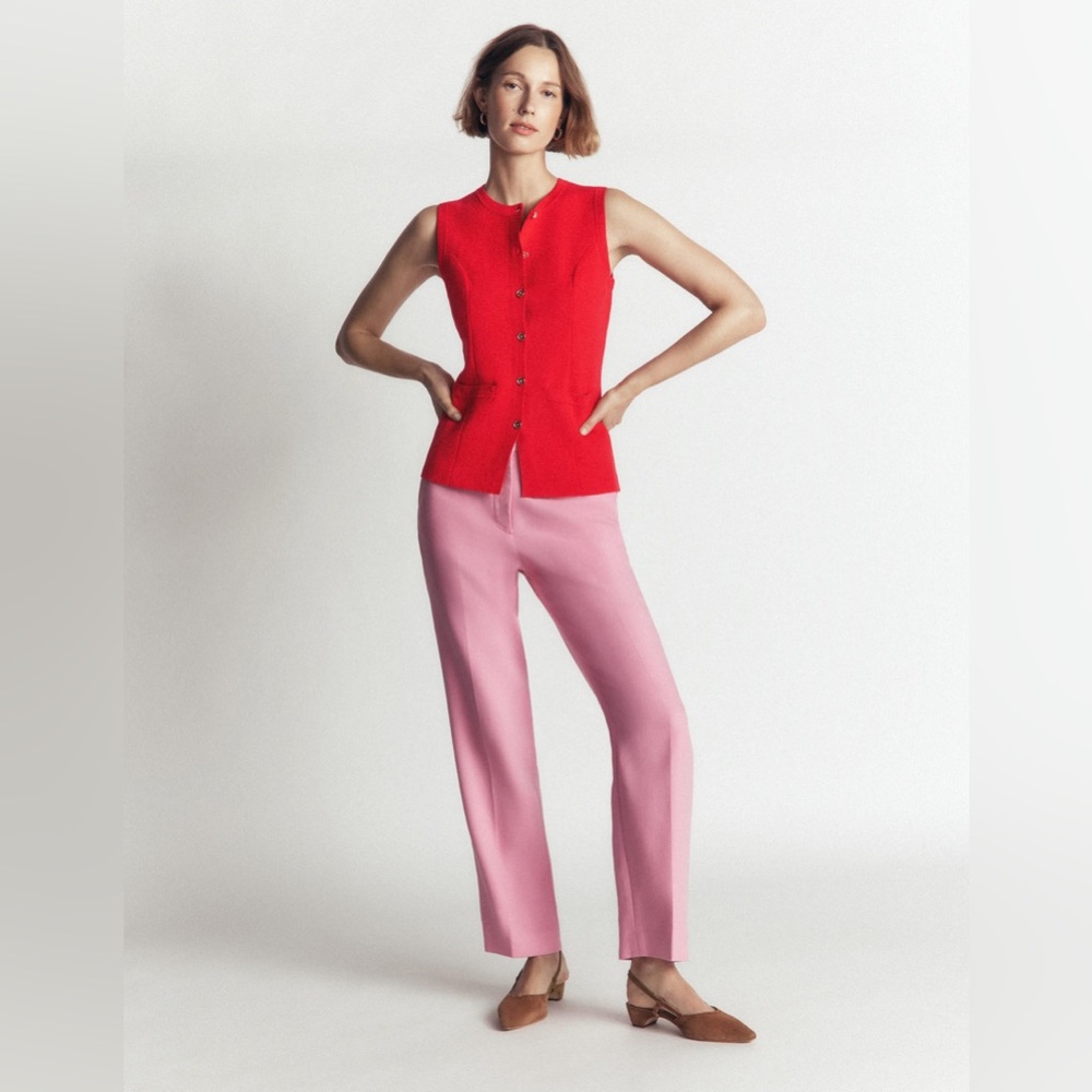 NWT Boden Crew Milano Knit Waistcoat in Poppy Red - Picture 4 of 11